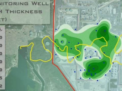 Ground contamination visualization still